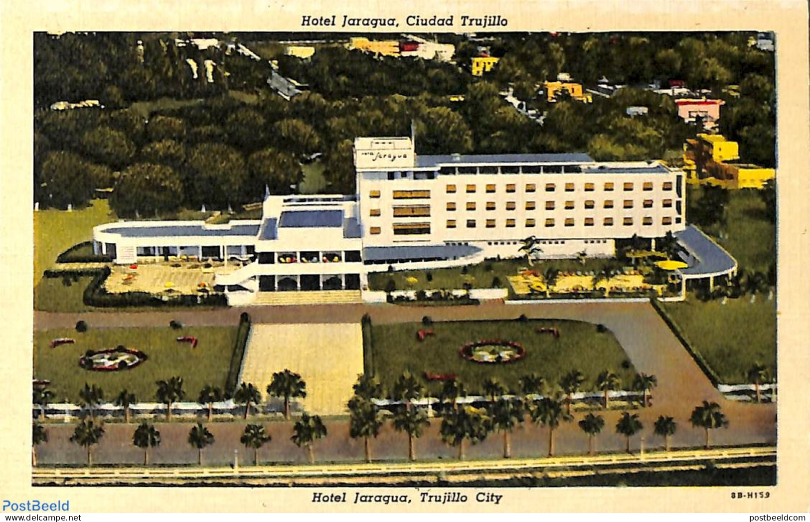 Dominican Republic 1948 Illustrated Postcard 9c, Unused With Postmark, Used Postal Stationary, Various - Hotels - Hotels- Horeca