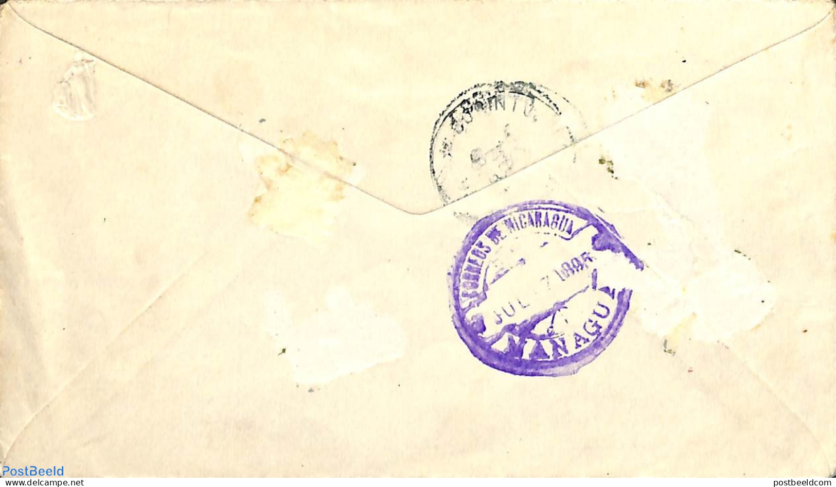 Honduras 1895 Envelope 5c Sent To Managua, Used Postal Stationary - Honduras