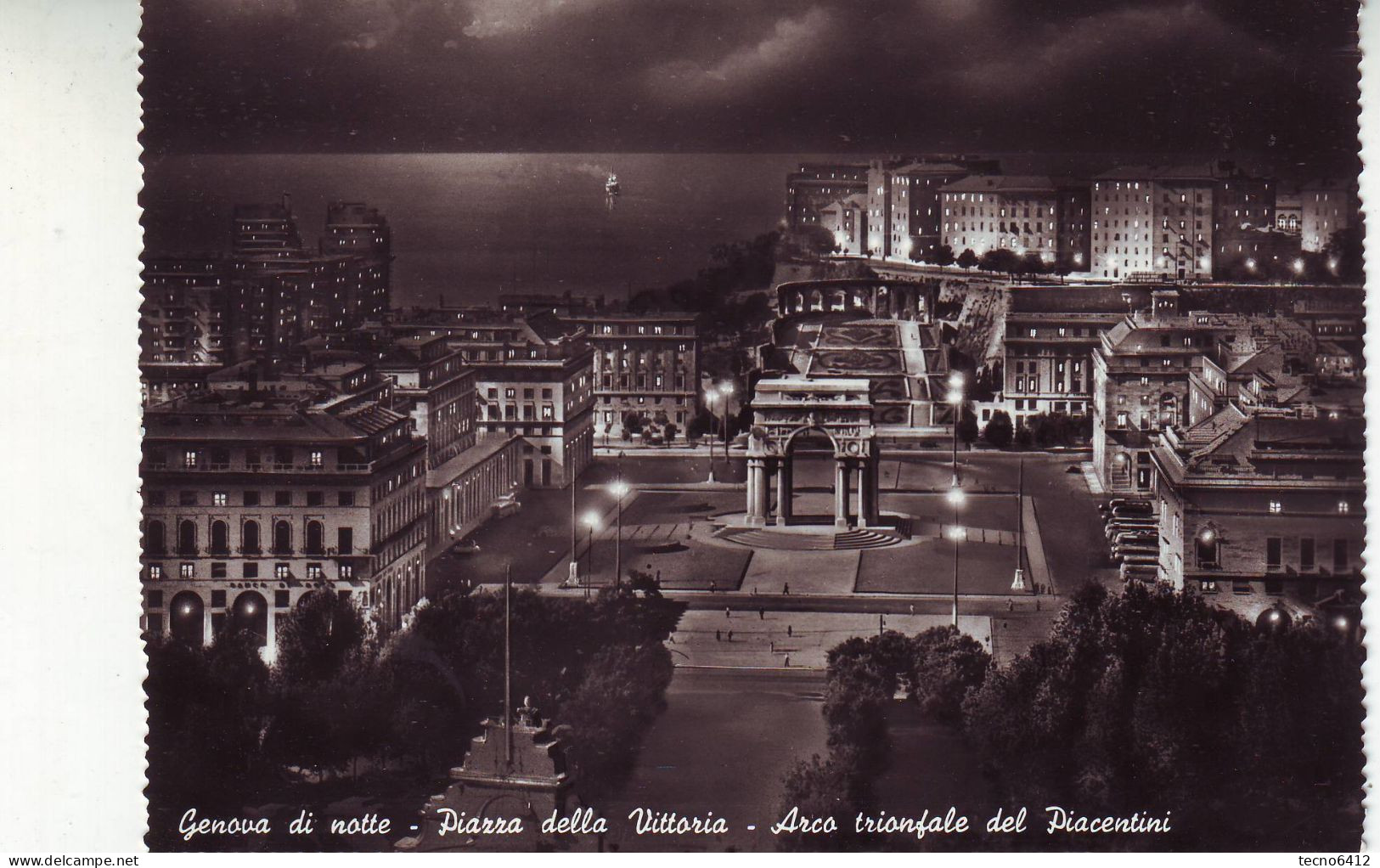 Genova Di Notte - Piazza Della Vittoria - Arco Trionfale Del Piacentini - Viaggiata - Genova (Genua)