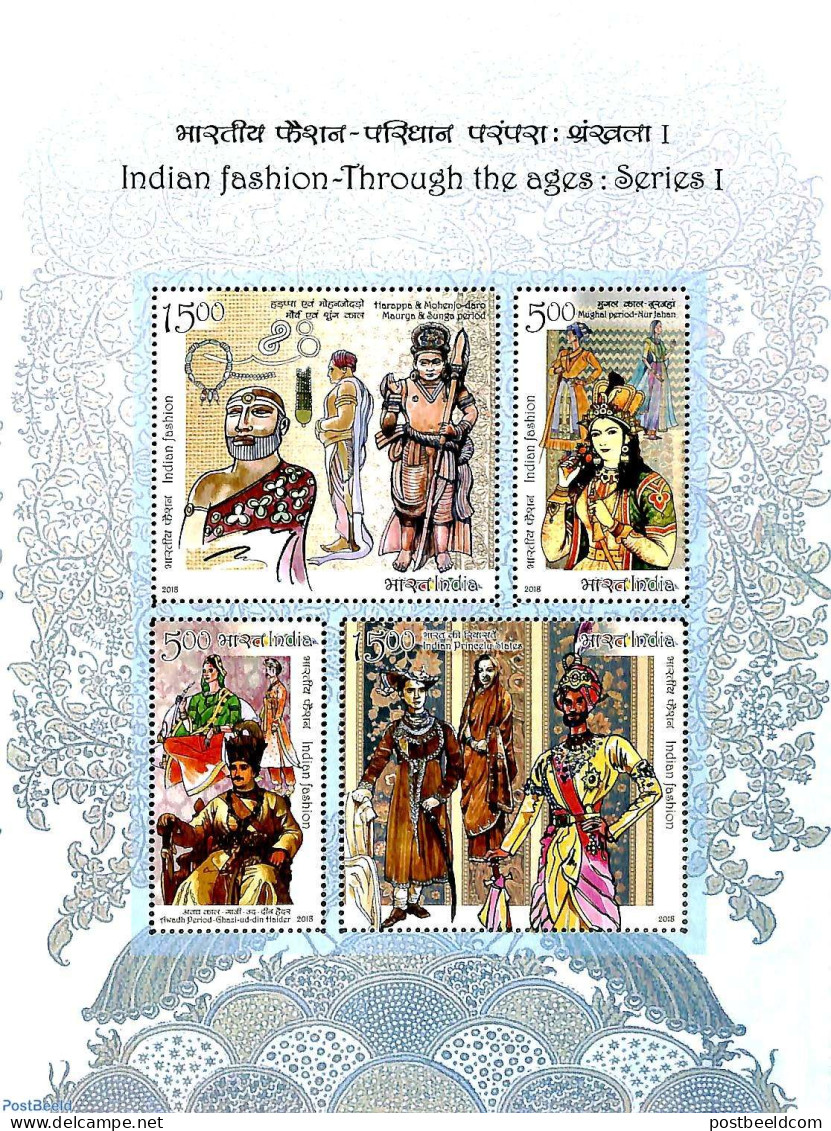 India 2018 Fashion Through The Ages, Series I M/s, Mint NH, Art - Fashion - Unused Stamps