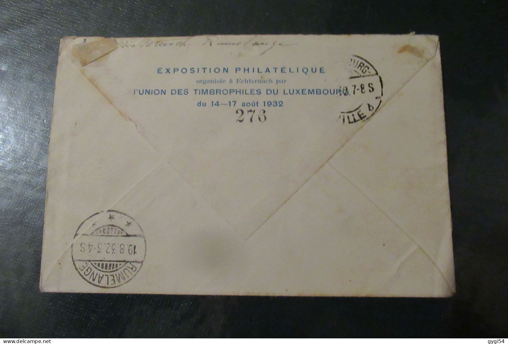 LUXEMBOURG LETTRE RECOMMANDEE PAR AVION PREMIERE POSTE 17 AOUT 1932 - Briefe U. Dokumente