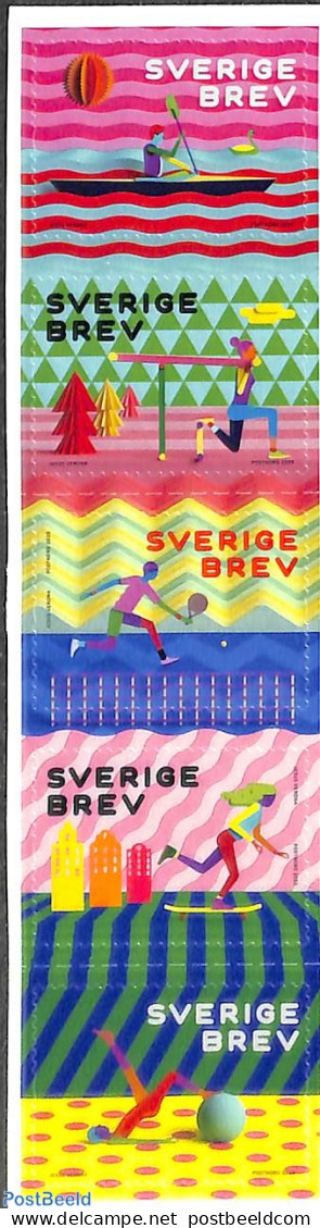 Sweden 2020 Freetime Activities 5v S-a, Mint NH, Sport - Transport - Fun Sports - Kayaks & Rowing - Ships And Boats - Nuevos