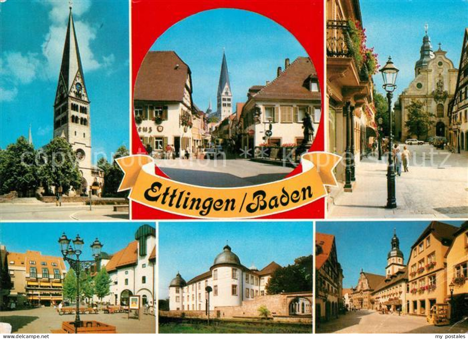 73243076 Ettlingen Schloss Rathaus Kirche Marktplatz Ettlingen - Ettlingen