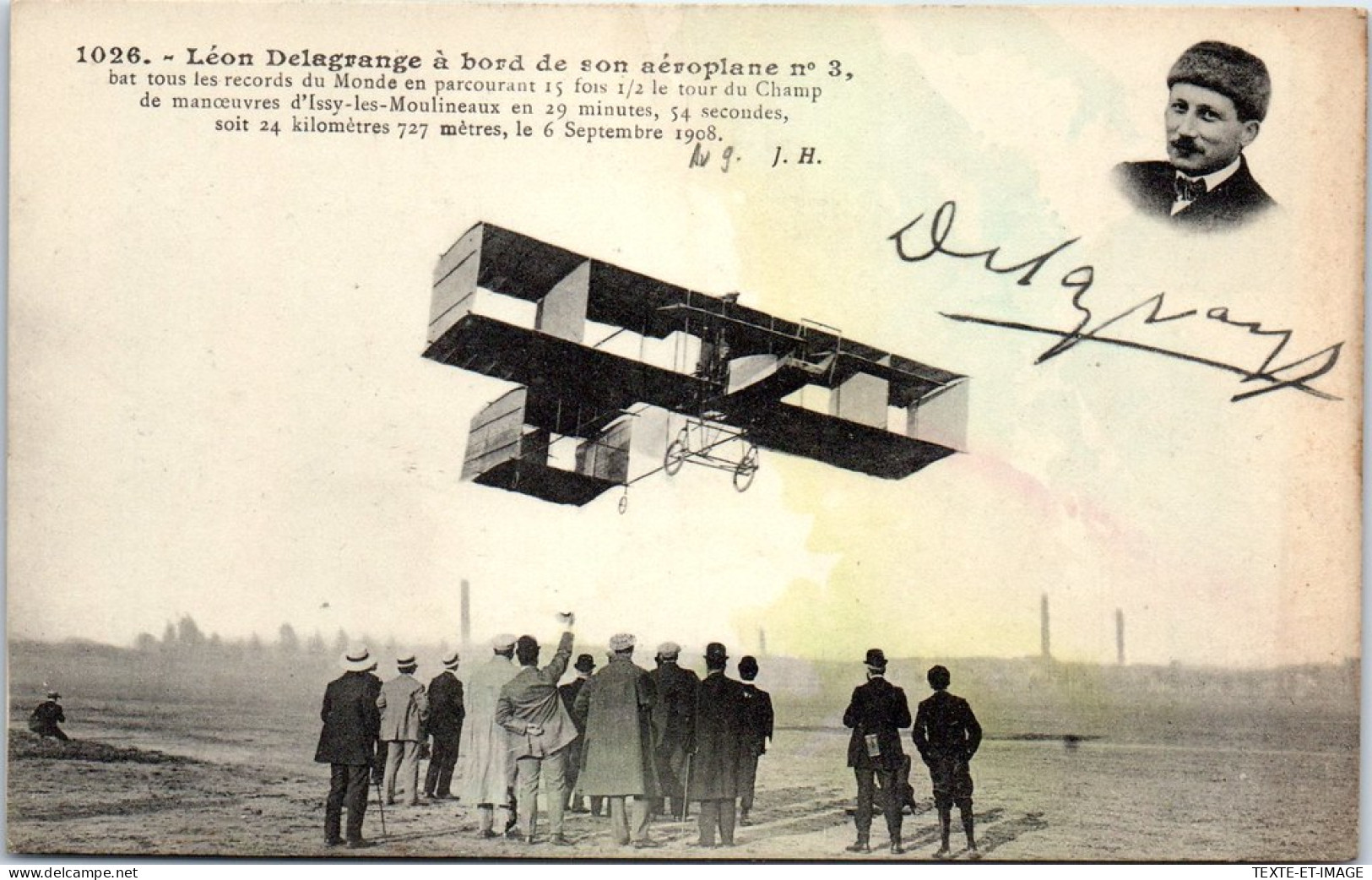 AVIATION - Leon Delagrange A Bord De Son Aeroplane N°3 - Andere & Zonder Classificatie