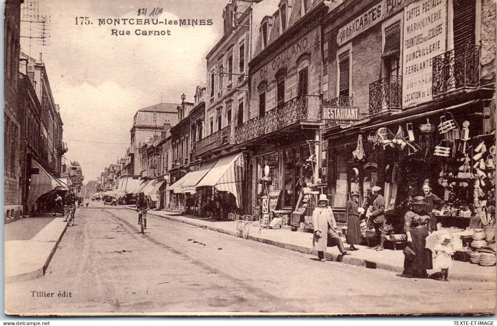 71 MONTCEAU LES MINES - La Rue Carnot.  - Montceau Les Mines