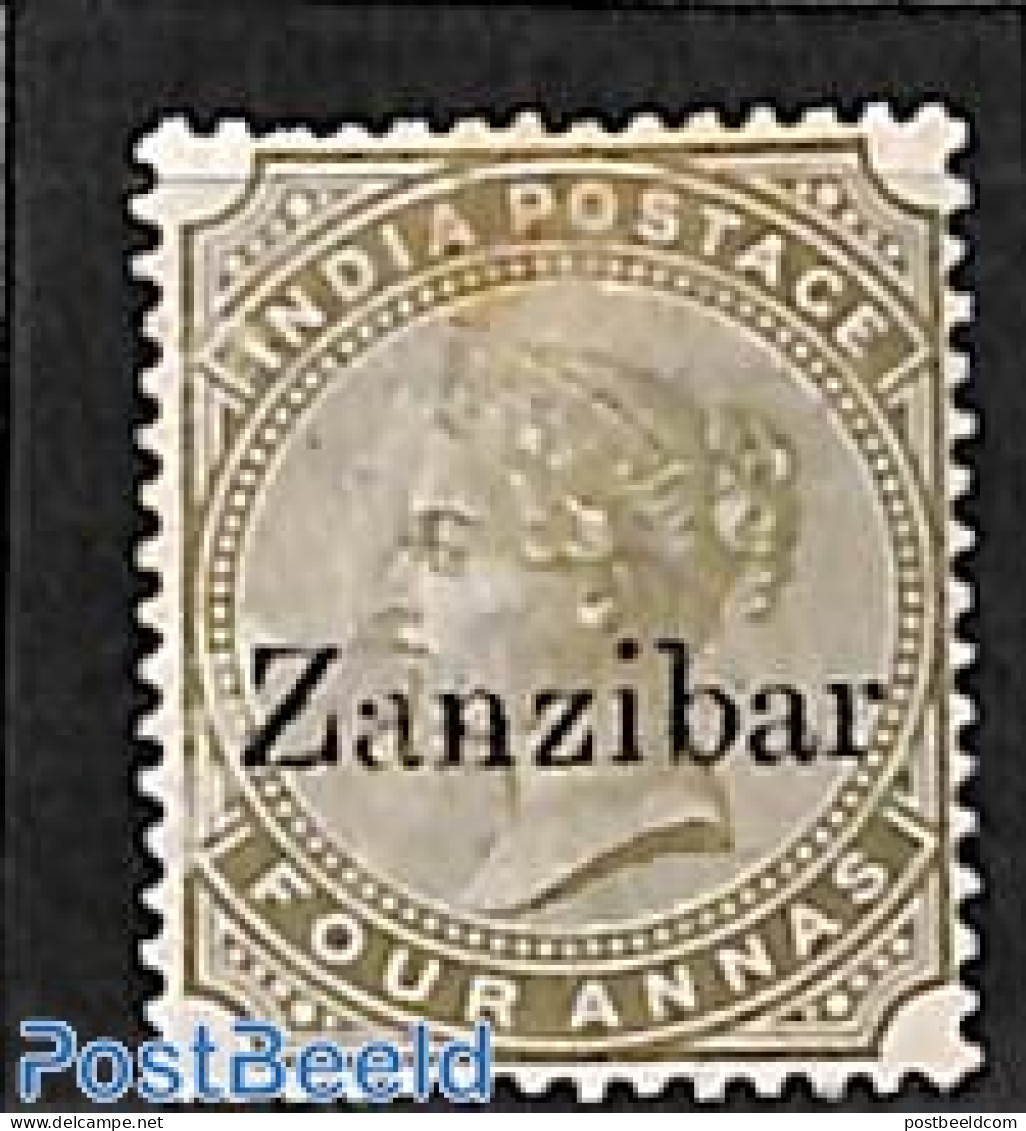 Zanzibar 1895 4a, Stamp Out Of Set, Unused (hinged) - Zanzibar (1963-1968)