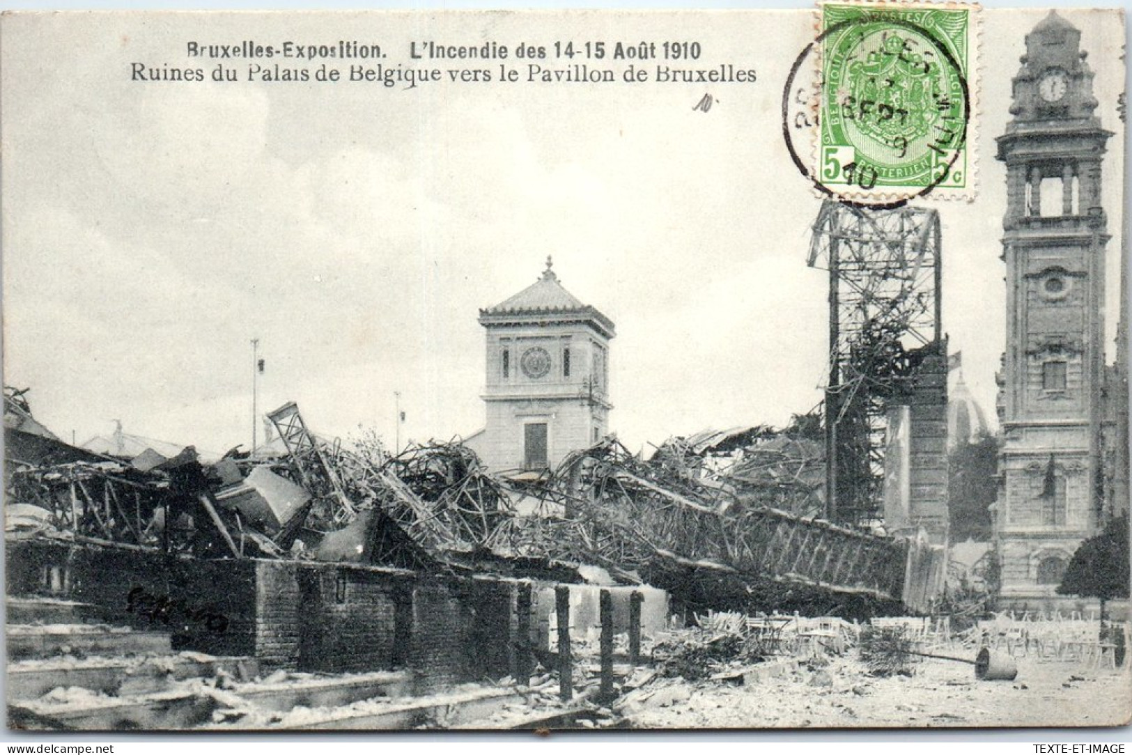 BELGIQUE - BRUXELLES - Incendie 1910, Ruines Palais Belgique - Andere & Zonder Classificatie