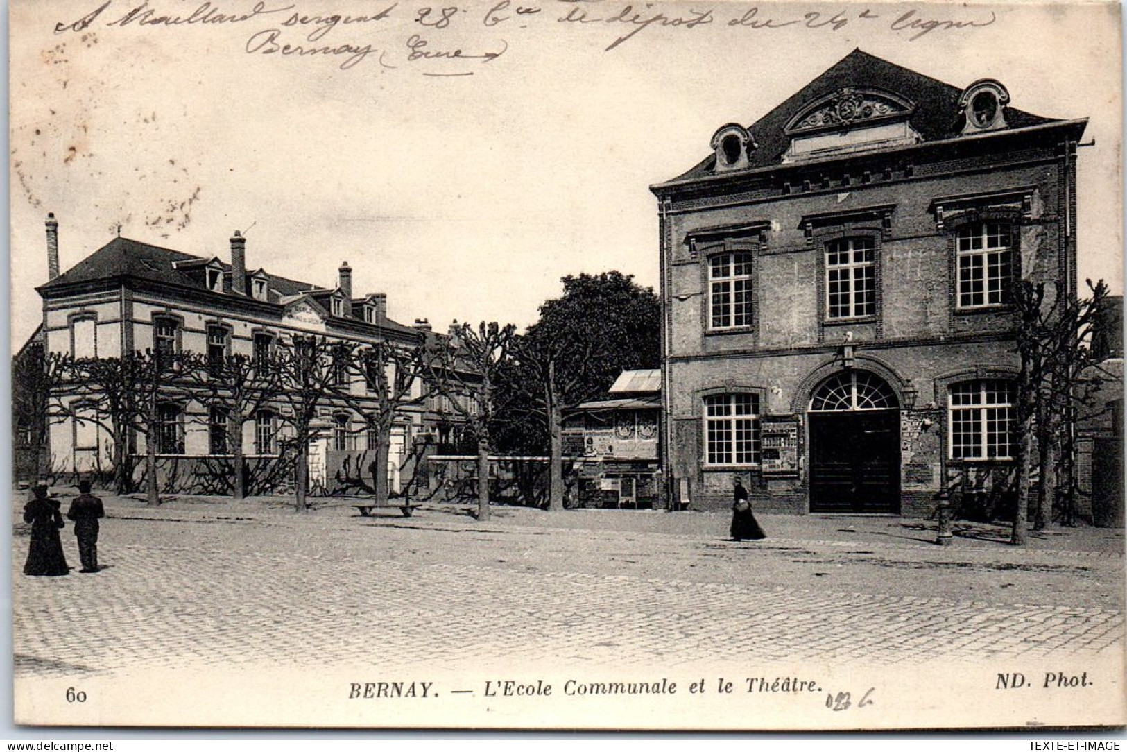 27 BERNAY - L'ecole Communale Et Le Theatre  - Bernay