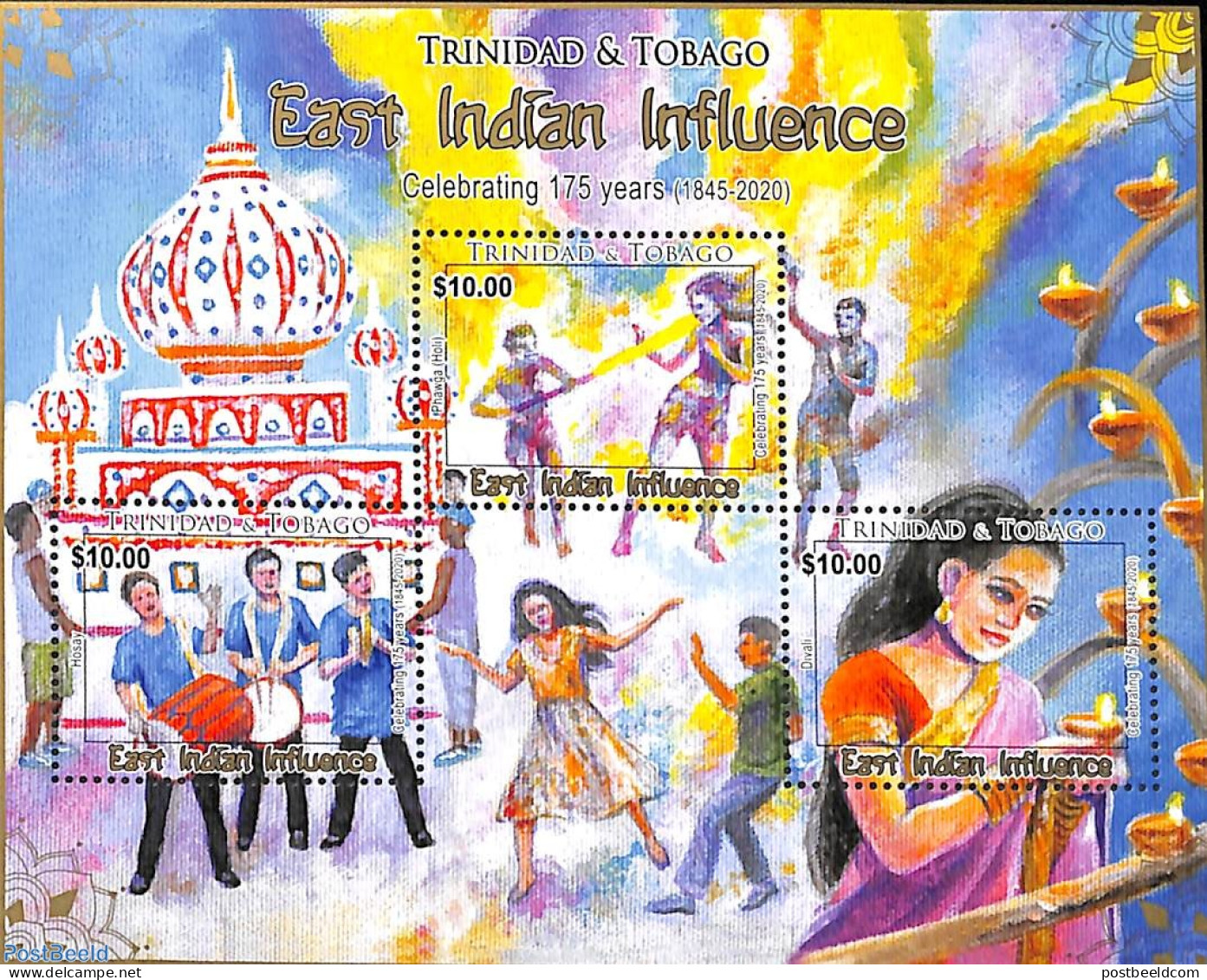 Trinidad & Tobago 2020 East Indian Influence S/s, Mint NH, Performance Art - Dance & Ballet - Music - Danse