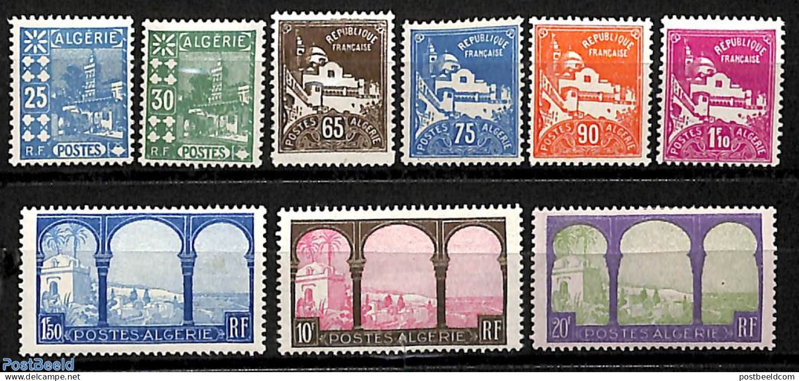 Algeria 1927 Definitives 9v, Unused (hinged) - Unused Stamps