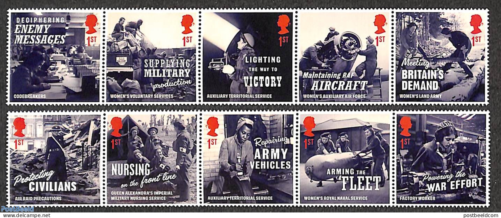 Great Britain 2022 Women In World War II 10v (2x[::::]), Mint NH, Health - History - Transport - Health - Red Cross - .. - Altri & Non Classificati