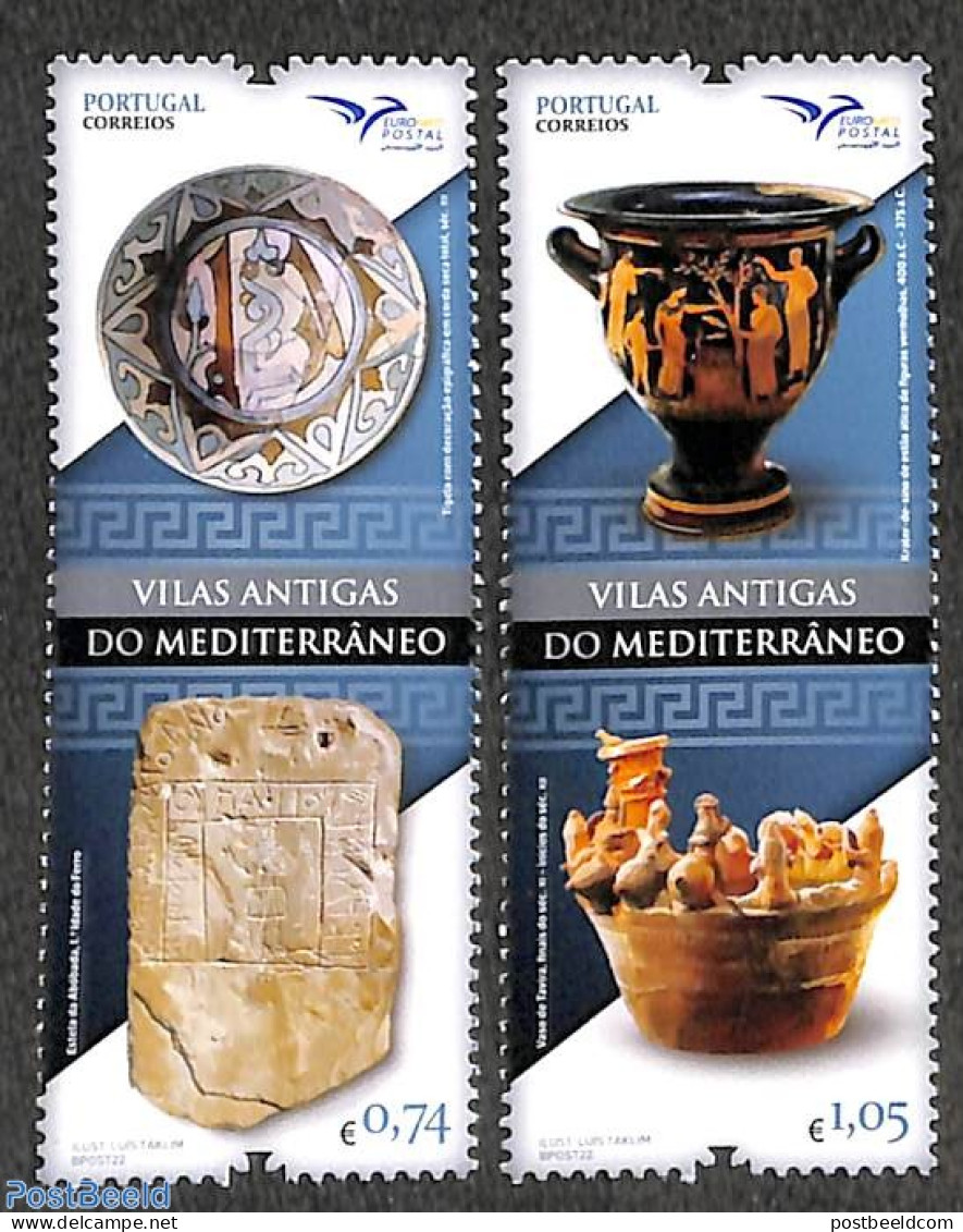 Portugal 2022 Euromed, Maritime Archeology 2v, Mint NH, History - Archaeology - Art - Ceramics - Ongebruikt