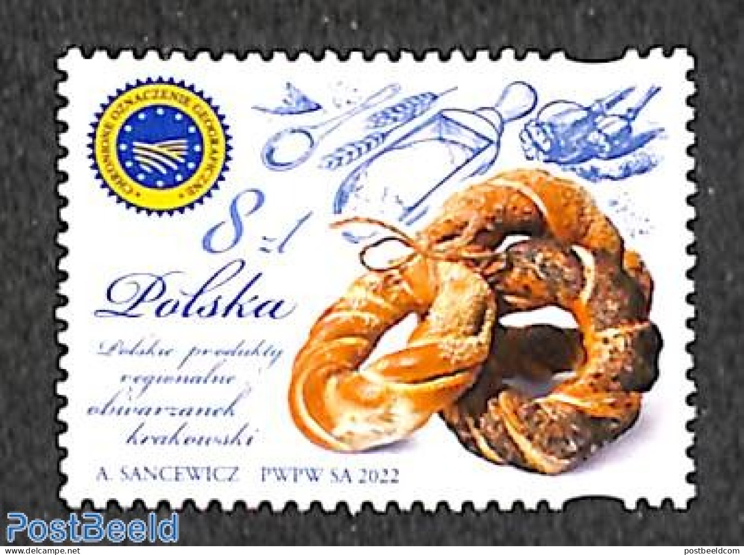 Poland 2022 Bakery Products 1v, Mint NH, Health - Bread & Baking - Food & Drink - Unused Stamps