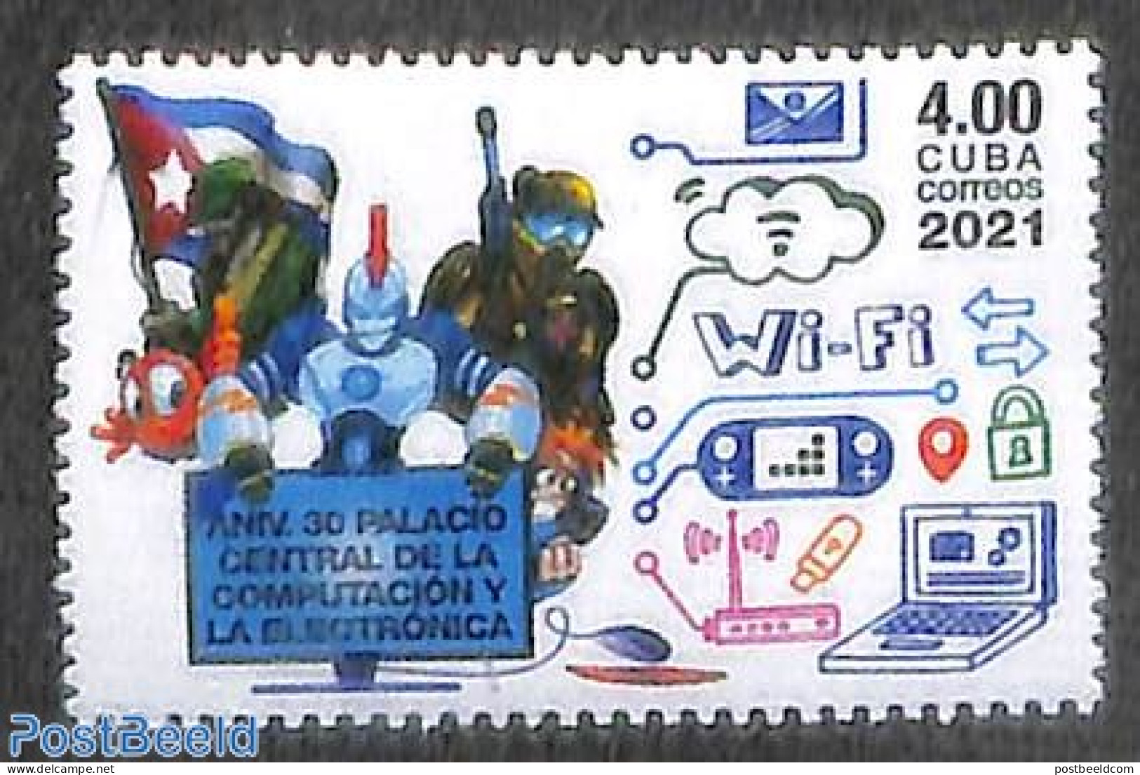 Cuba 2021 30 Years Computer Palace 1v, Mint NH, Science - Computers & IT - Nuevos