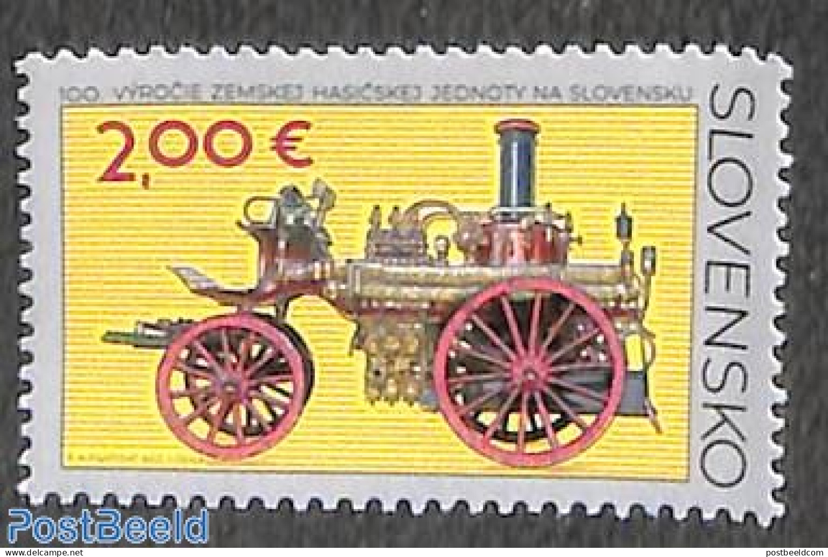 Slovakia 2022 Fire Engine 1v, Mint NH, Transport - Fire Fighters & Prevention - Ungebraucht