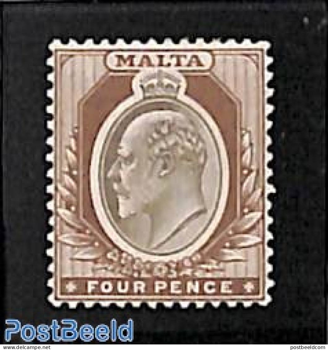 Malta 1903 4d, WM Crown-CA, Stamp Out Of Set, Unused (hinged) - Malte