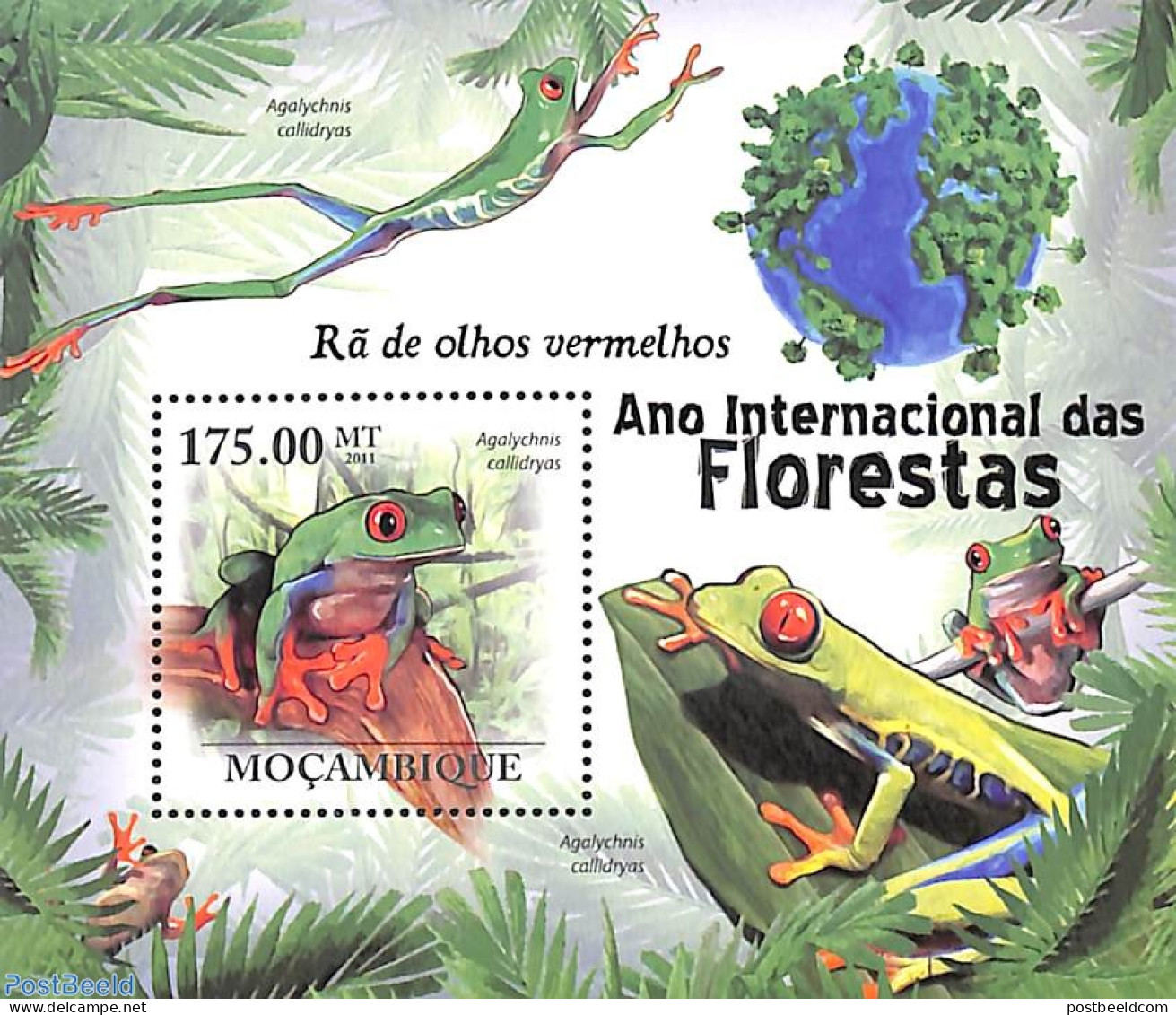 Mozambique 2011 Frogs S/s, Mint NH, Nature - Frogs & Toads - Reptiles - Mosambik