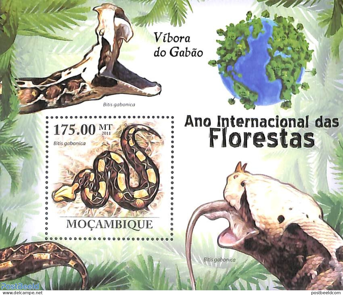 Mozambique 2011 Snakes S/s, Mint NH, Nature - Reptiles - Snakes - Mosambik