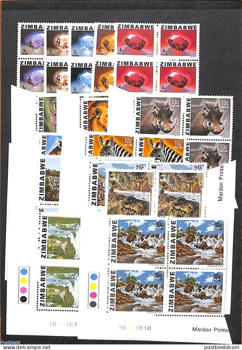 Zimbabwe 1980 Definitives 15v, Blocks Of 4 [+], Mint NH, History - Nature - Geology - Animals (others & Mixed) - Zimbabwe (1980-...)