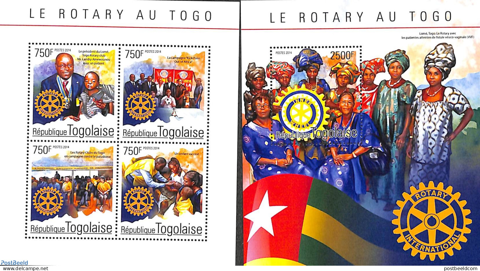 Togo 2014 Rotary 2 S/s, Mint NH, Various - Rotary - Rotary, Lions Club