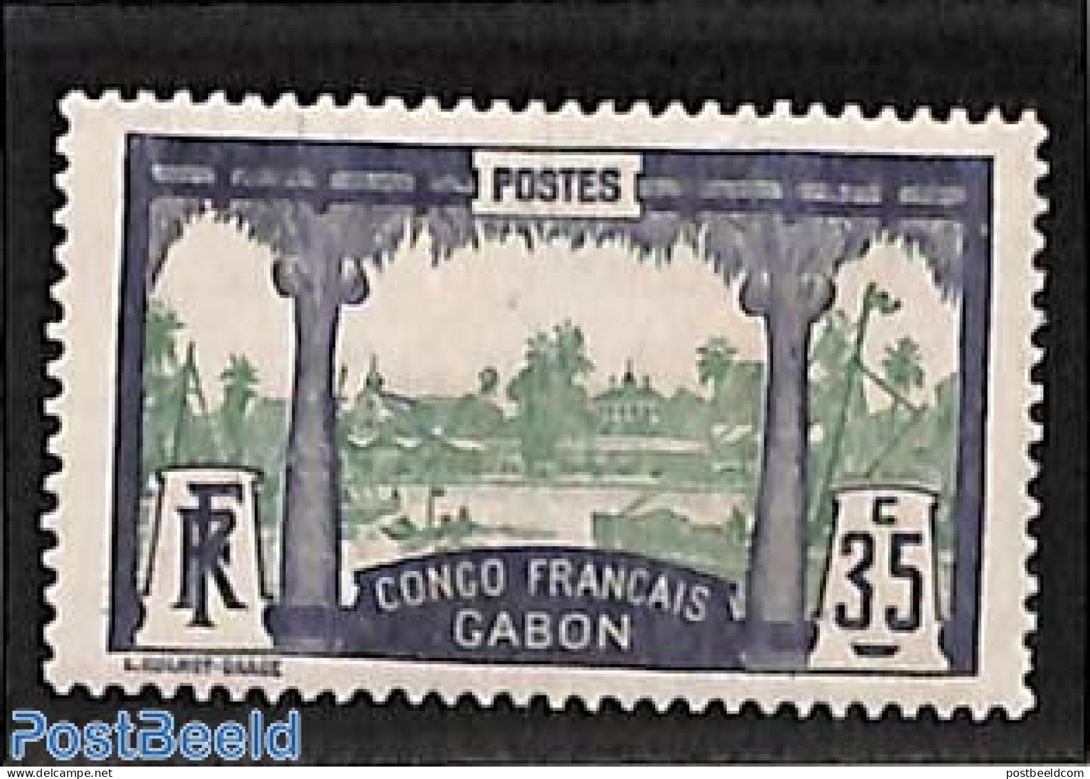 Gabon 1910 35c, Stamp Out Of Set, Unused (hinged), Transport - Ships And Boats - Unused Stamps