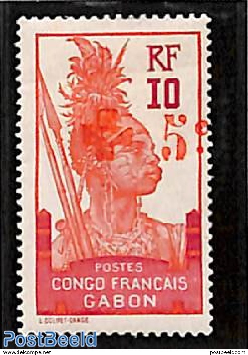 Gabon 1915 10c+5c, Congo Francais, Stamp Out Of Set, Unused (hinged), Health - Red Cross - Neufs