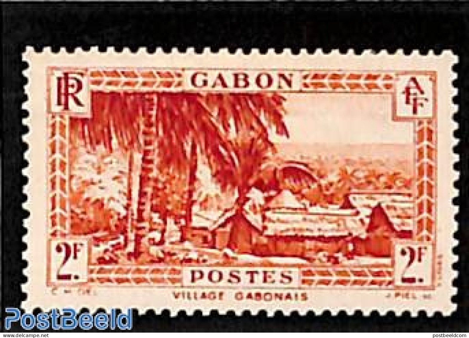 Gabon 1932 2F, Stamp Out Of Set, Unused (hinged) - Unused Stamps
