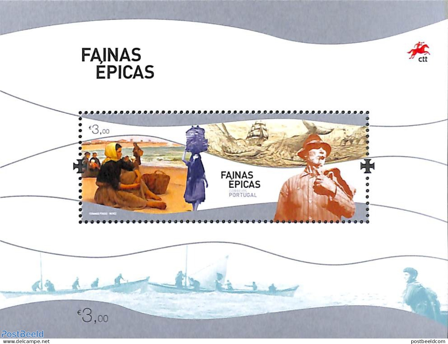 Portugal 2022 Epic Chores S/s, Mint NH, Nature - Transport - Sea Mammals - Ships And Boats - Unused Stamps