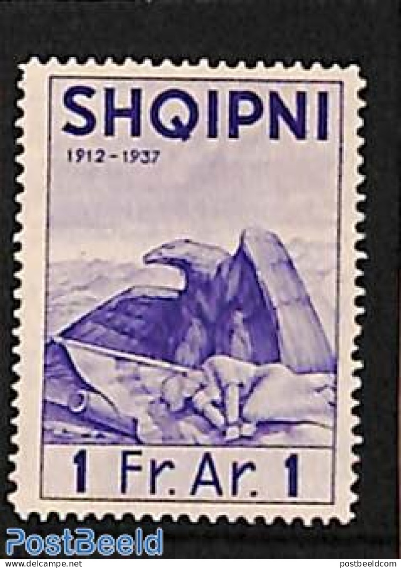 Albania 1937 1Fr, Stamp Out Of Set, Unused (hinged), Nature - Birds - Albanien