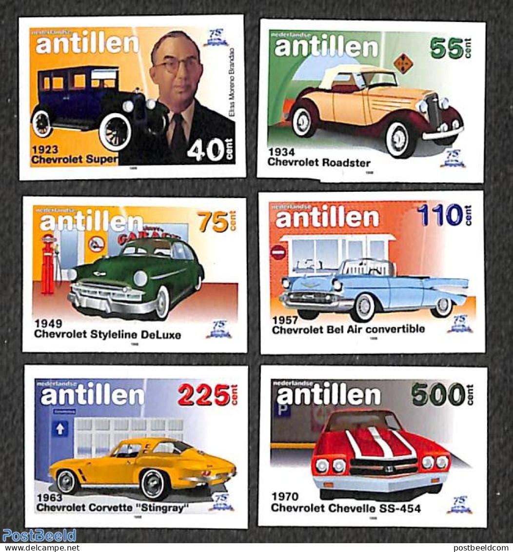 Netherlands Antilles 1998 Automobiles 6v, Imperforated, Mint NH, Transport - Automobiles - Cars