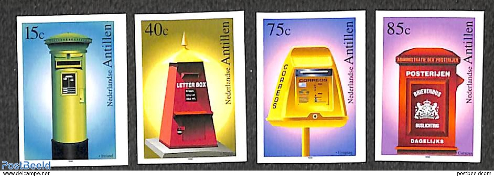 Netherlands Antilles 1998 Mail Boxes 4v, Imperforated, Mint NH, Mail Boxes - Post - Post
