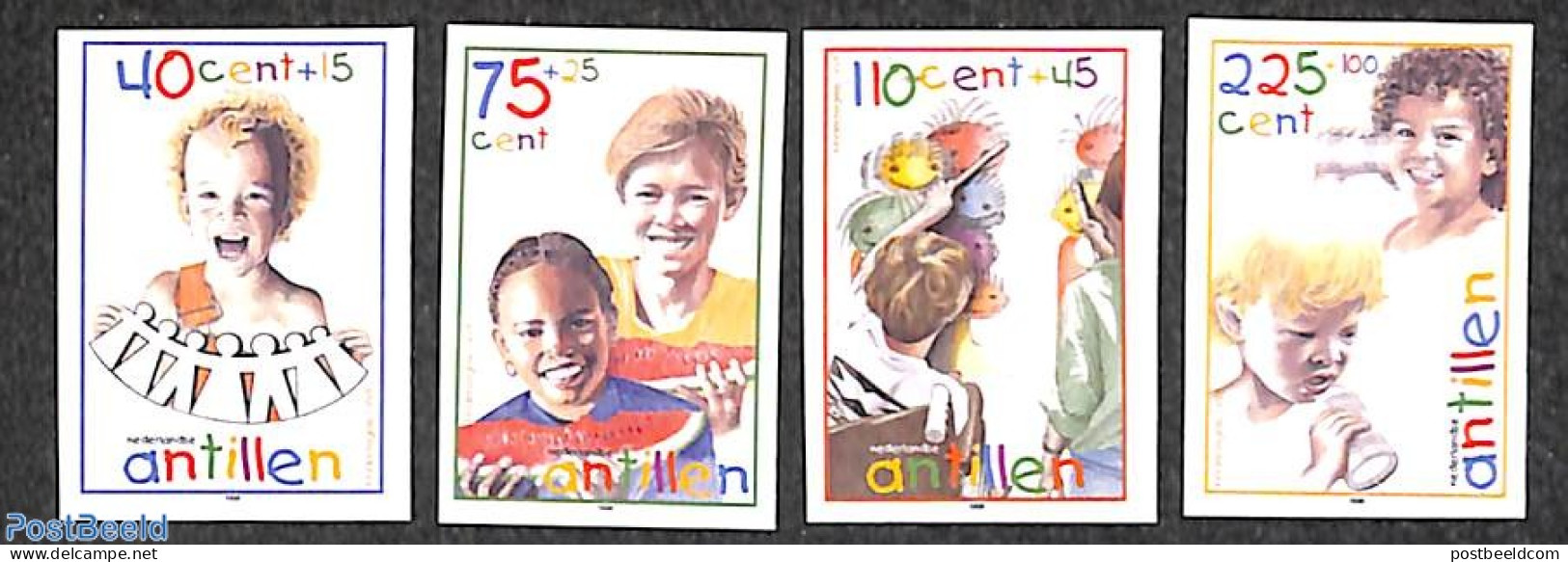 Netherlands Antilles 1998 Child Welfare 4v, Imperforated, Mint NH, Nature - Fruit - Obst & Früchte