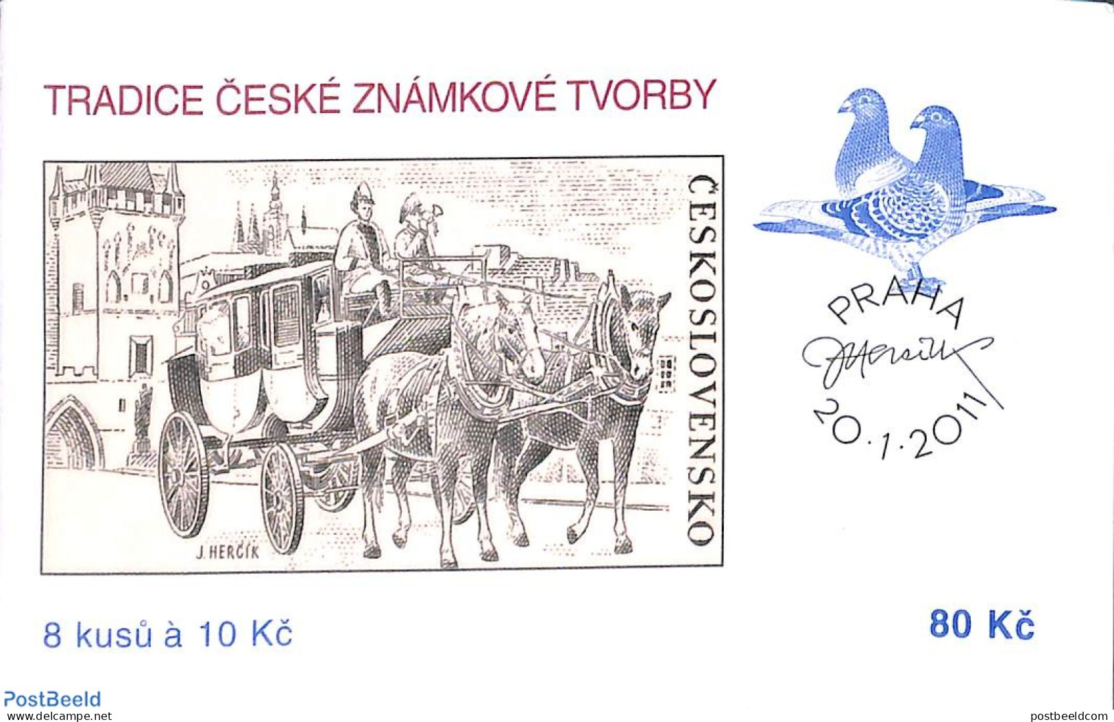 Czech Republic 2011 Stamp Traditions Booklet, Mint NH, Nature - Transport - Horses - Post - Stamp Booklets - Coaches - Autres & Non Classés