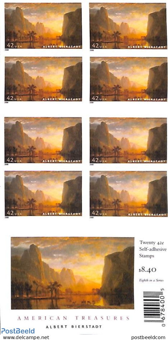 United States Of America 2008 Albert Bierstadt, Foil Booklet, Double Sided, Mint NH, Stamp Booklets - Nuevos