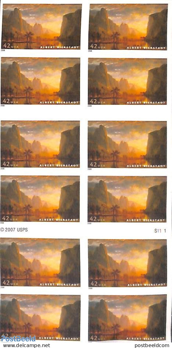United States Of America 2008 Albert Bierstadt, Foil Booklet, Double Sided, Mint NH, Stamp Booklets - Unused Stamps