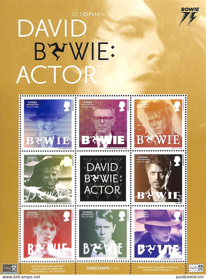 Isle Of Man 2022 David Bowie M/s, Mint NH, Performance Art - Music - Popular Music - Music