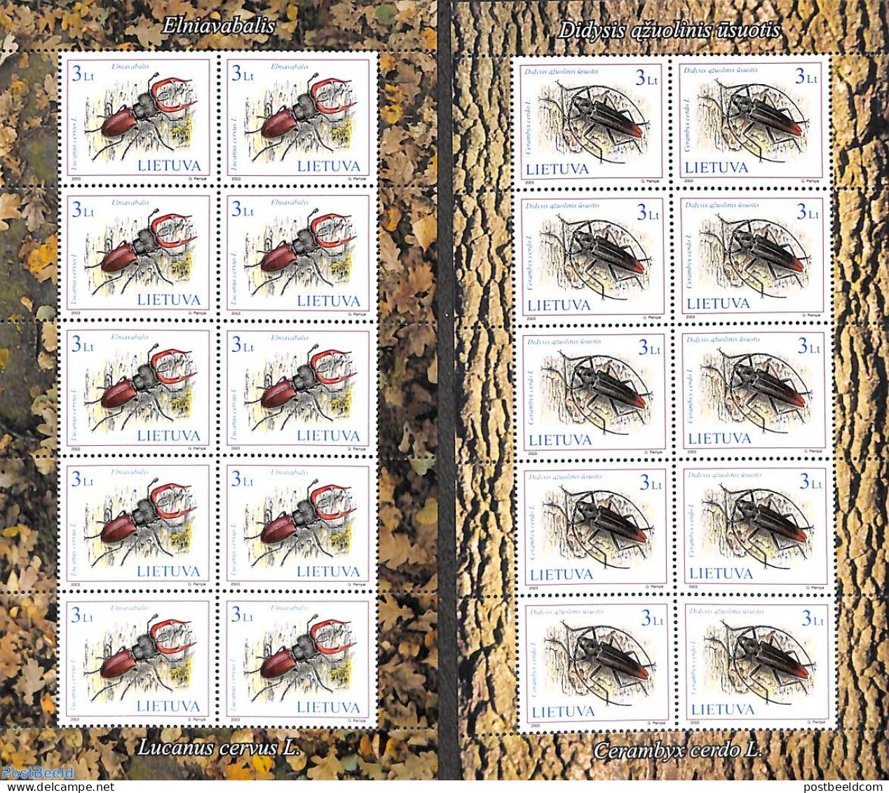 Lithuania 2003 Insects 2 M/s, Mint NH, Nature - Insects - Lituanie