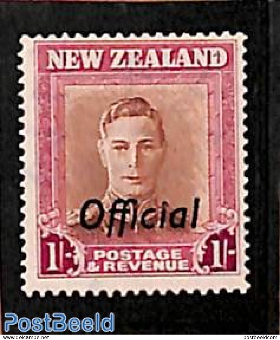 New Zealand 1947 1sh, OFFICIAL, Stamp Out Of Set, Mint NH - Ongebruikt