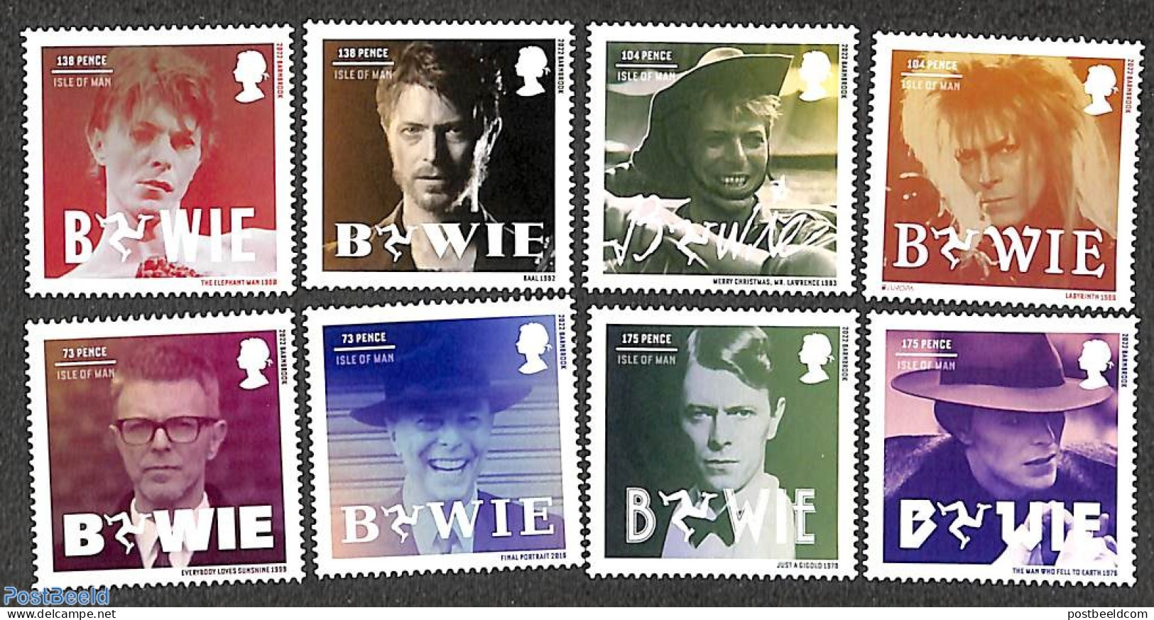 Isle Of Man 2022 David Bowie 8v, Mint NH, Performance Art - Music - Popular Music - Music