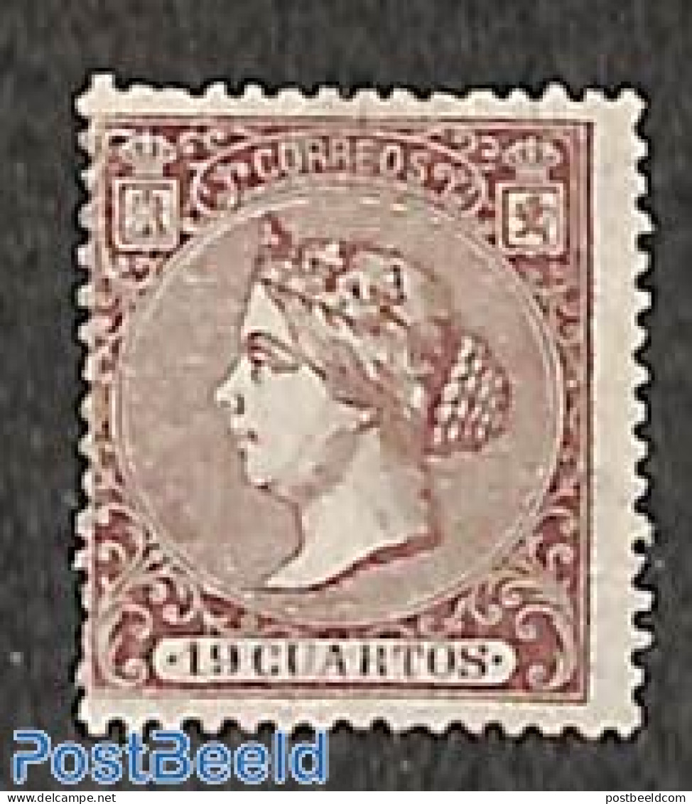 Spain 1866 19CS Brown, Signed, Unused (hinged) - Nuovi