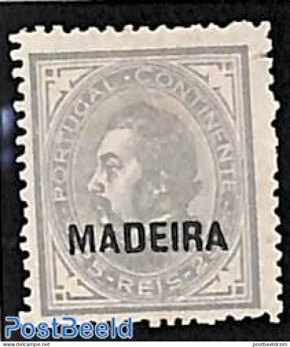 Madeira 1880 25R, Perf. 12.5, Stamp Out Of Set, Without Gum, Unused (hinged) - Madeira