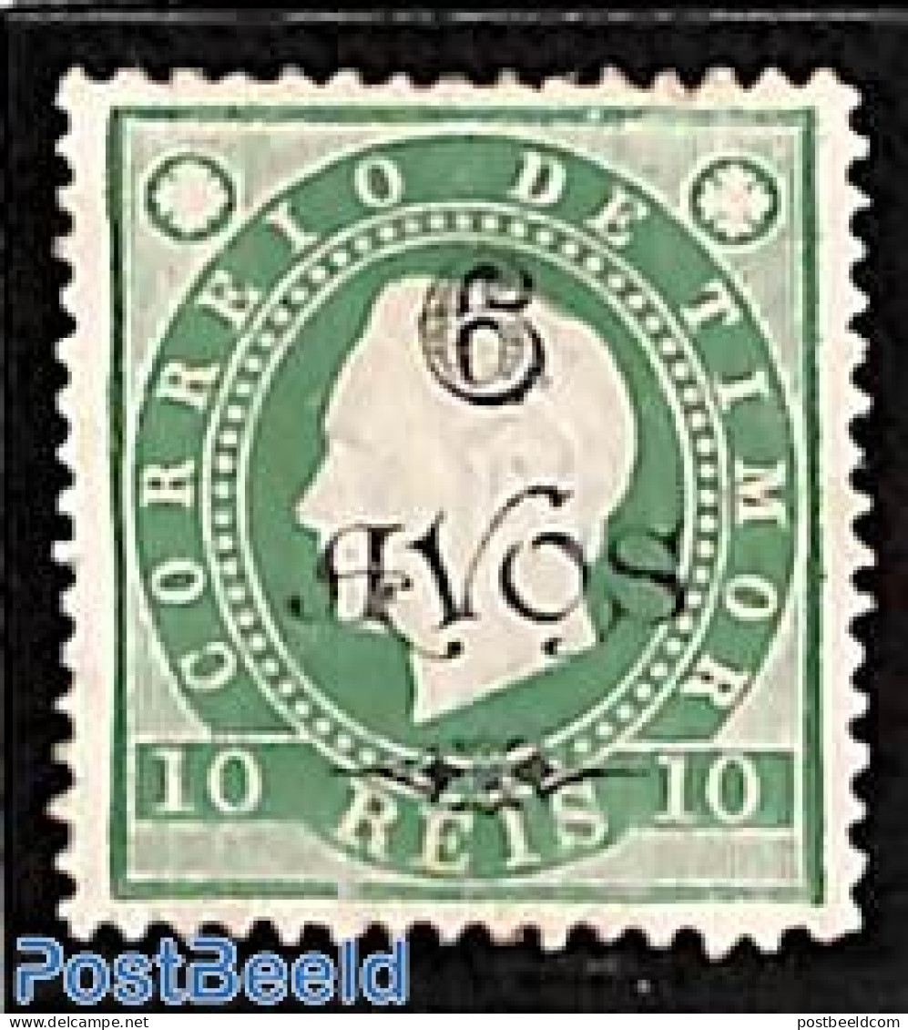 Timor 1902 6A On 10R, Stamp Out Of Set, Unused (hinged) - Osttimor