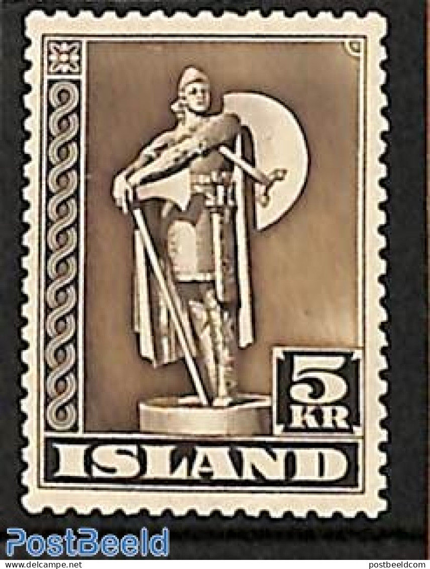 Iceland 1947 5Kr, Perf. 11.5, Stamp Out Of Set, Mint NH - Nuevos