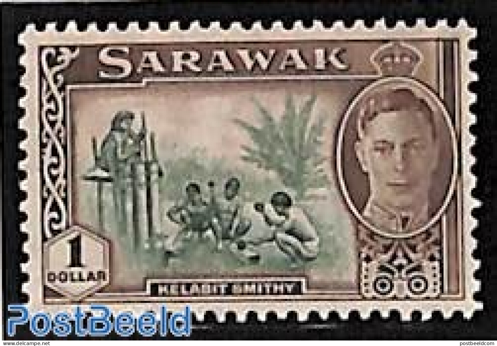 Malaysia 1950 Sarawak, 1$, Stamp Out Of Set, Mint NH - Andere & Zonder Classificatie