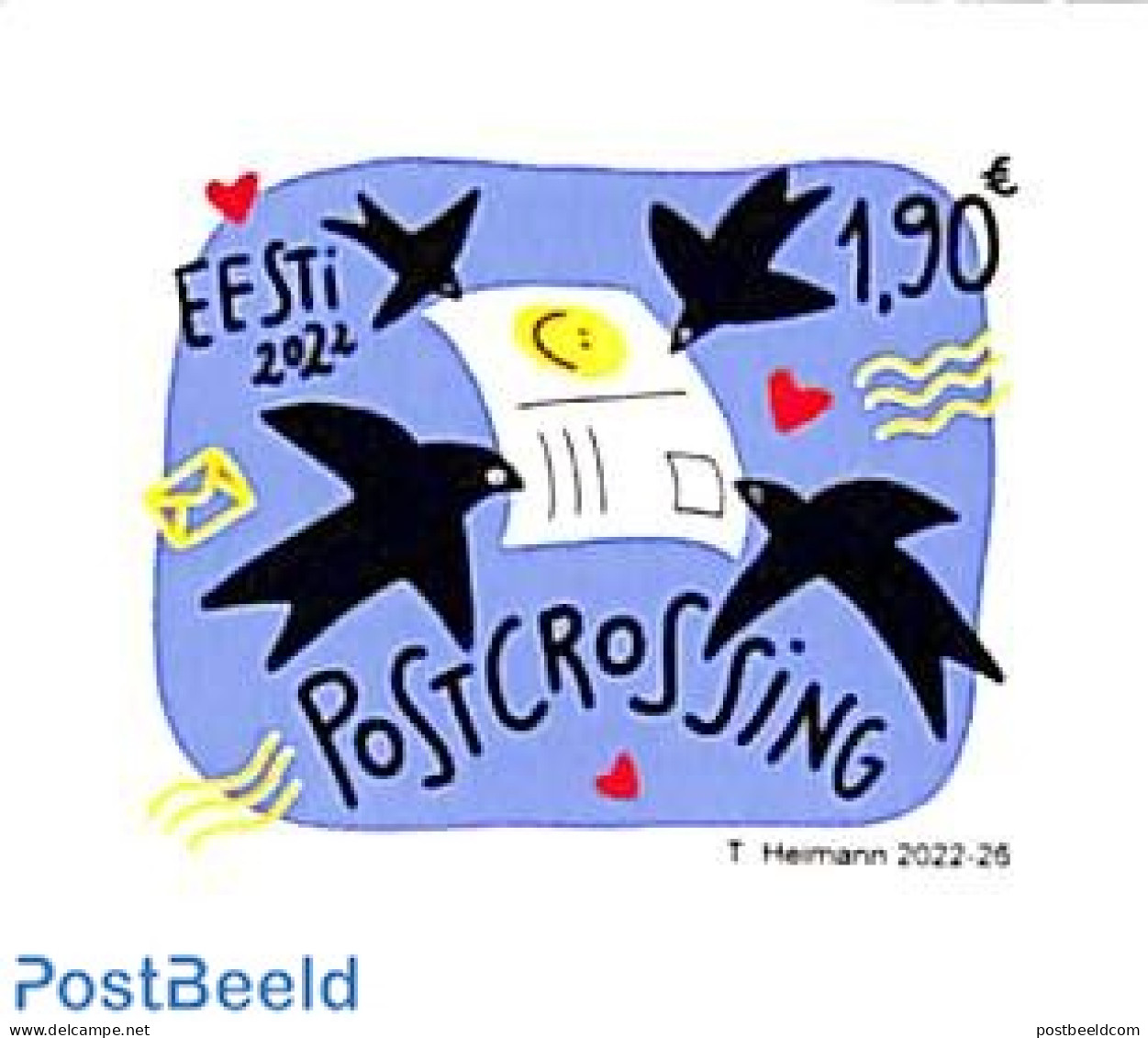 Estonia 2022 Postcrossing 1v S-a, Mint NH, Nature - Birds - Post - Post