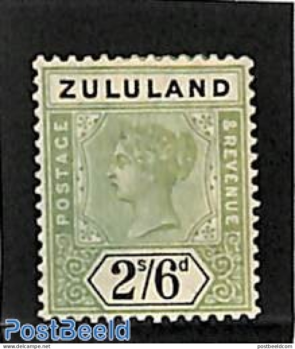 South Africa 1894 Zululand 2/6sh, Without Gum, Unused (hinged) - Ongebruikt