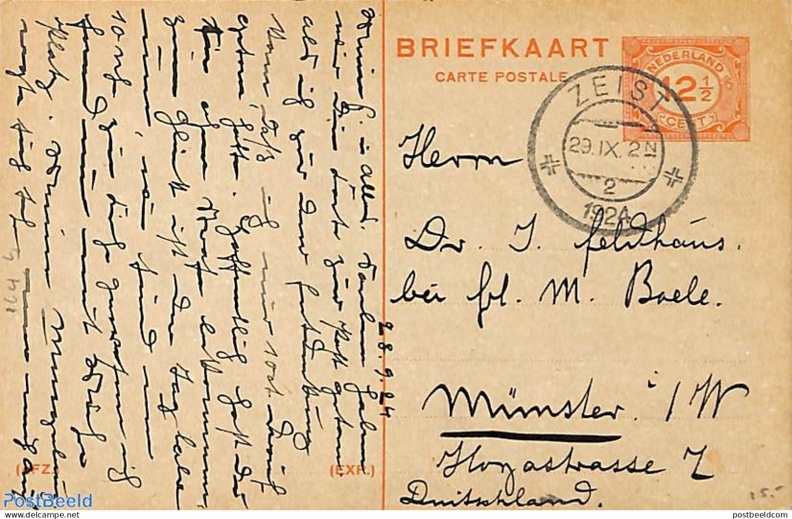Netherlands 1921 Postcard 12.5c, Bold R, Used Postal Stationary - Covers & Documents