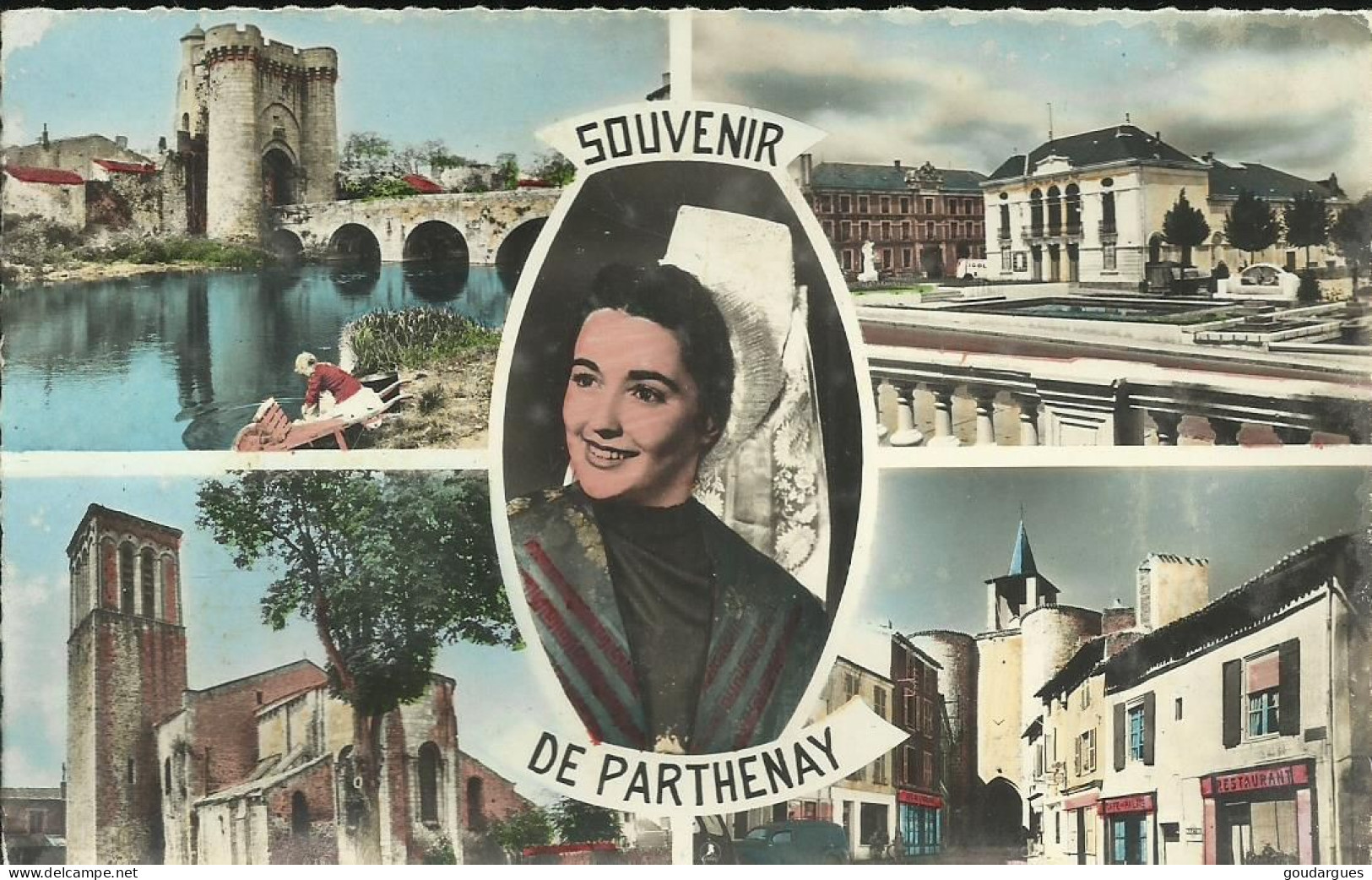 Souvenir De Parthenay - Multivues - Cachet De TheneZay 1958 - (P) - Parthenay