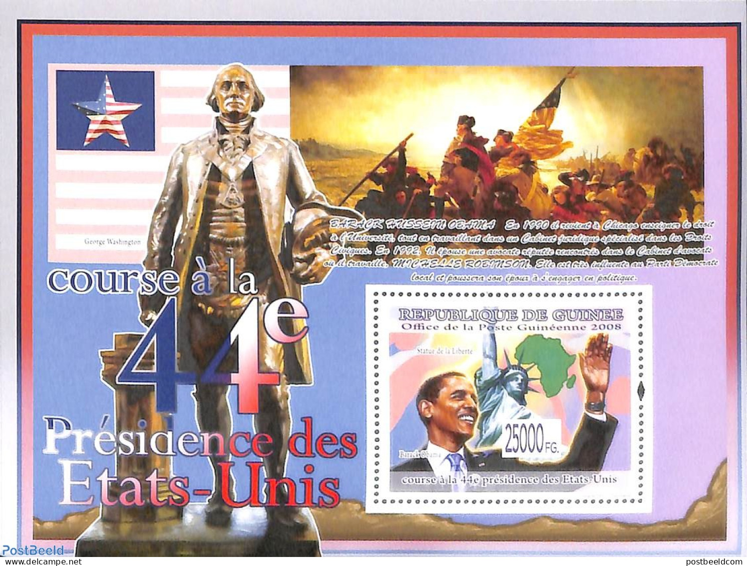 Guinea, Republic 2009 Barack Obama S/s, Mint NH, History - American Presidents - Art - Sculpture - Escultura