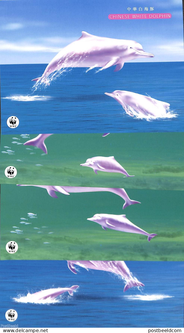 Hong Kong 1999 Postcard Set WWF (4 Cards), Unused Postal Stationary, Nature - Sea Mammals - World Wildlife Fund (WWF) - Covers & Documents